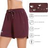 imageBASSDASH Womens 5 Fishing Shorts UPF 50 Water Resistant Quick Dry Athletic Hiking Shorts with Pockets FP05WDark Maroon