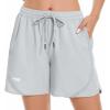 imageBASSDASH Womens 5 Fishing Shorts UPF 50 Water Resistant Quick Dry Athletic Hiking Shorts with Pockets FP05WLight Grey