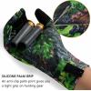 imageBASSDASH Camo Hunting Gloves Touchscreen Lightweight Glove for Warm Weather Turkey Fishing Outdoor Activities HG08Green Leaf