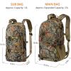 imageBASSDASH Hunting Backpack with Detachable Sub Bag ampamp Bow Rifle Holder Rain Cover Water Resistant Camo Pack HP02Autumn Forest