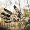 imageBASSDASH Unisex Fleece Liner Lightweight Camo Hunting Gloves Touchscreen Warm Gloves for Fishing Photography HG07Highland