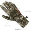 imageBASSDASH Unisex Fleece Liner Lightweight Camo Hunting Gloves Touchscreen Warm Gloves for Fishing Photography HG07Mossy Wood