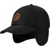imageBASSDASH Warm Fleece Lined Hat with Ear Flap Winter Water Resistant Windproof Baseball Sports Cap for Hunting Hiking FishingBlack