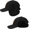imageBASSDASH Warm Fleece Lined Hat with Ear Flap Winter Water Resistant Windproof Baseball Sports Cap for Hunting Hiking FishingBlack