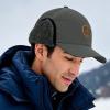 imageBASSDASH Warm Fleece Lined Hat with Ear Flap Winter Water Resistant Windproof Baseball Sports Cap for Hunting Hiking FishingDark Grey