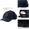 imageBASSDASH Warm Fleece Lined Hat with Ear Flap Winter Water Resistant Windproof Baseball Sports Cap for Hunting Hiking FishingNavy Blue