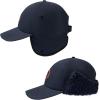 imageBASSDASH Warm Fleece Lined Hat with Ear Flap Winter Water Resistant Windproof Baseball Sports Cap for Hunting Hiking FishingNavy Blue