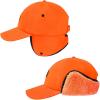 imageBASSDASH Warm Fleece Lined Hat with Ear Flap Winter Water Resistant Windproof Baseball Sports Cap for Hunting Hiking FishingOrange
