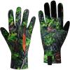 imageBASSDASH Camo Hunting Gloves Touchscreen Lightweight Glove for Warm Weather Turkey Fishing Outdoor Activities HG08Green Leaf