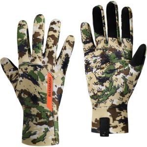 imageBASSDASH Camo Hunting Gloves Touchscreen Lightweight Glove for Warm Weather Turkey Fishing Outdoor Activities HG08Highland