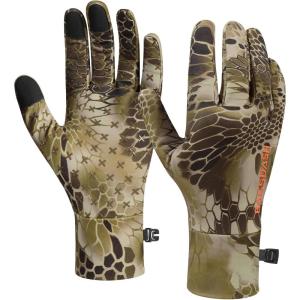 imageBASSDASH Unisex Fleece Liner Lightweight Camo Hunting Gloves Touchscreen Warm Gloves for Fishing Photography HG07Highland