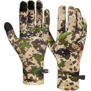 imageBASSDASH Unisex Fleece Liner Lightweight Camo Hunting Gloves Touchscreen Warm Gloves for Fishing Photography HG07Highland