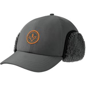 imageBASSDASH Warm Fleece Lined Hat with Ear Flap Winter Water Resistant Windproof Baseball Sports Cap for Hunting Hiking FishingDark Grey