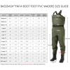 imageBASSDASH Mens PVC Chest Wader Ripstop High Strength Boot Foot Waders for Fly Fishing Hunting FW13