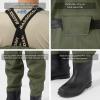 imageBASSDASH Mens PVC Chest Wader Ripstop High Strength Boot Foot Waders for Fly Fishing Hunting FW13