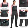 imageBASSDASH Women Neoprene Chest Waders Leopard for Fishing Hunting with 400 Grams Insulated Rubber Boot FootBlack LeopardTurquoise