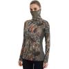 imageBASSDASH Womens UPF 50 Camo Hunting Hoodie with Neck Gaiter Breathable Performance Long Sleeve Fishing Hooded Tee FS03WAutumn Forest