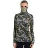 imageBASSDASH Womens UPF 50 Camo Hunting Hoodie with Neck Gaiter Breathable Performance Long Sleeve Fishing Hooded Tee FS03WGreen Vegetation Camo With Light Fawn Mesh
