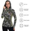 imageBASSDASH Womens UPF 50 Camo Hunting Hoodie with Neck Gaiter Breathable Performance Long Sleeve Fishing Hooded Tee FS03WGreen Vegetation Camo With Light Fawn Mesh