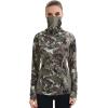 imageBASSDASH Womens UPF 50 Camo Hunting Hoodie with Neck Gaiter Breathable Performance Long Sleeve Fishing Hooded Tee FS03WGrunge Camo