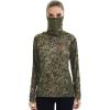 imageBASSDASH Womens UPF 50 Camo Hunting Hoodie with Neck Gaiter Breathable Performance Long Sleeve Fishing Hooded Tee FS03WMossy Wood