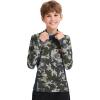 imageBASSDASH Youth UPF 50 Camo Hunting Hoodie Shirt with Neck Gaiter Quick Dry Long Sleeve Hooded Tee for Fishing Hiking FS02YGreen Vegetation Camo With Ash Blue Mesh