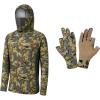 imageBASSDASH Open Terrain Camo Mens Hunting ShirtsLarge ampamp Fingerless Fleece Liner Camo Hunting GlovesXLarge Bundle