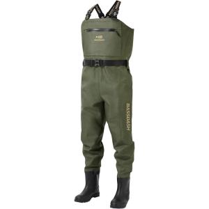 imageBASSDASH Mens PVC Chest Wader Ripstop High Strength Boot Foot Waders for Fly Fishing Hunting FW13