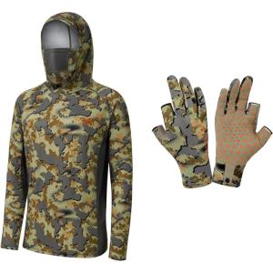 imageBASSDASH Open Terrain Camo Mens Hunting ShirtsLarge ampamp Fingerless Fleece Liner Camo Hunting GlovesXLarge Bundle