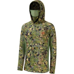 imageBASSDASH UPF 50 Mens Hunting Shirts with Mask Long Sleeve Camo Fishing HoodieOpen Terrain 