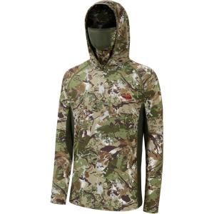 imageBASSDASH UPF 50 Mens Hunting Shirts with Mask Long Sleeve Camo Fishing HoodieTimber Transition Camo