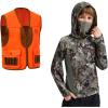 imageBASSDASH Youth ampamp Kids Hunting OutdoorHoodie with MaskL ampamp Hunting Safety VestBlaze OrangeBrownL Bundle