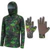 imageBASSDASH Green Leaf Camo Hunting Fishing Hunting HoodiesM ampamp GlovesM Bundle