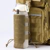 imageBASSDASH MOLLE Water Bottle Holder Pouch with Shoulder Strap Modular Bag for Fishing Hunting Hiking Travel Outdoor ActivitiesCoyote