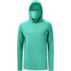 imageBASSDASH UPF 50 Mens Long Sleeve Fishing Shirt with Mask UV Neck Gaiter HoodieAqua Green