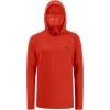 imageBASSDASH UPF 50 Mens Long Sleeve Fishing Shirt with Mask UV Neck Gaiter HoodieCoral Red