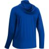 imageBASSDASH UPF 50 Mens Long Sleeve Fishing Shirt with Mask UV Neck Gaiter HoodieRoyal Blue