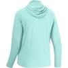 imageBASSDASH UPF 50 Mens Long Sleeve Fishing Shirt with Mask UV Neck Gaiter HoodieSeafoam
