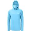 imageBASSDASH UPF 50 Mens Long Sleeve Fishing Shirt with Mask UV Neck Gaiter HoodieSky Blue