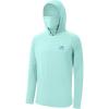 imageBASSDASH UPF 50 Mens Long Sleeve Fishing Shirt with Mask UV Neck Gaiter HoodieSeafoam