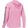 imageBASSDASH UPF 50 Mens UV Sun Protection Long Sleeve Performance Fishing Hoodie Hooded ShirtsLight PinkBlack Logo