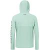 imageBASSDASH UPF 50 Mens UV Sun Protection Long Sleeve Performance Fishing Hoodie Hooded ShirtsPastel TealGrey Logo