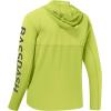 imageBASSDASH UPF 50 Mens UV Sun Protection Long Sleeve Performance Fishing Hoodie Hooded ShirtsPear GreenDark Grey Logo