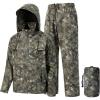 imageBASSDASH Mens Rain Suit Waterproof Breathable Durable Fishing Rain Gear Packable for Hunting Hiking Running Cycling FW12Grunge Camo