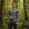 image:imageBASSDASH Mens Hunting Camo Performance Long Sleeve Shirt Fishing UPF50 FS13MGreen Vegetation Camo