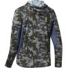 image:imageBASSDASH Mens UPF 50 Camo Long Sleeve Hunting Fishing Hoodie ShirtGreen Vegetation Camo With Ash Blue Mesh