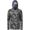 image:imageBASSDASH Mens UPF 50 Camo Long Sleeve Hunting Fishing Hoodie ShirtGreen Vegetation Camo With Ash Blue Mesh
