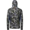 image:imageBASSDASH Mens UPF 50 Camo Long Sleeve Hunting Fishing Hoodie ShirtGreen Vegetation Camo With Ash Blue Mesh