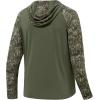 image:imageBASSDASH Mens UPF 50 Performance Fishing Shirt Cooling Hoodie Camo Long Sleeve FS17MOlive GreenMoss Wood