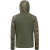 image:imageBASSDASH Mens UPF 50 Performance Fishing Shirt Cooling Hoodie Camo Long Sleeve FS17MOlive GreenMoss Wood
